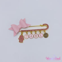 Load image into Gallery viewer, Pink Name & Beads Stroller Pin 3"1/4