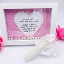Load image into Gallery viewer, Set Baby Girl Pink & White Dots Blessing & Pearls Mezuzah