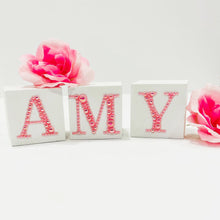 Load image into Gallery viewer, Wood Blocks Pearls Name