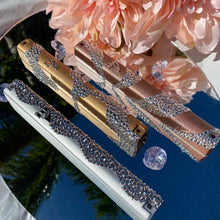 Load image into Gallery viewer, Earth&#39;s Cracks Mixed Small &amp; Big Rhinestones 7&quot; Mezuzah
