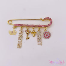 Load image into Gallery viewer, Pink Rhinestones Stroller Pin 3&quot;1/4
