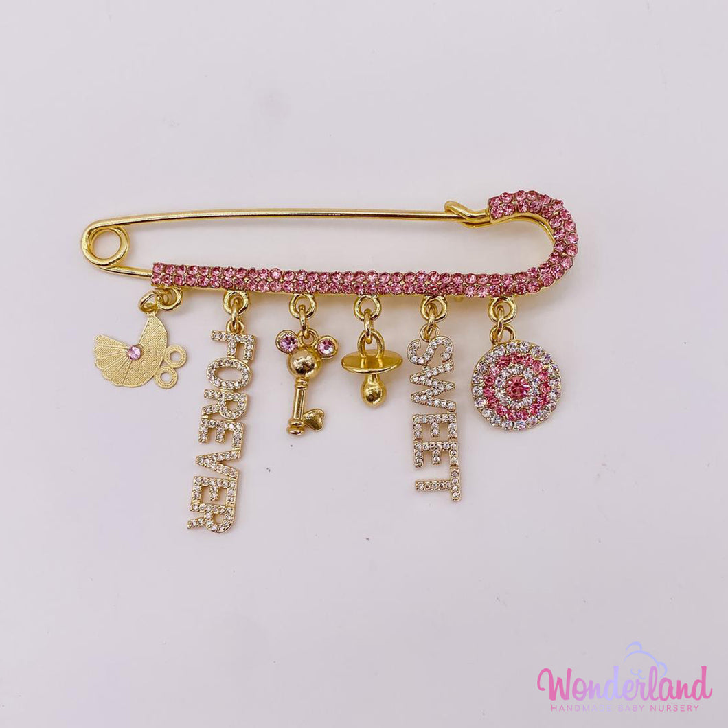 Pink Rhinestones Stroller Pin 3