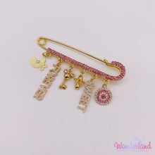 Load image into Gallery viewer, Pink Rhinestones Stroller Pin 3&quot;1/4

