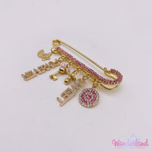 Load image into Gallery viewer, Pink Rhinestones Stroller Pin 3&quot;1/4
