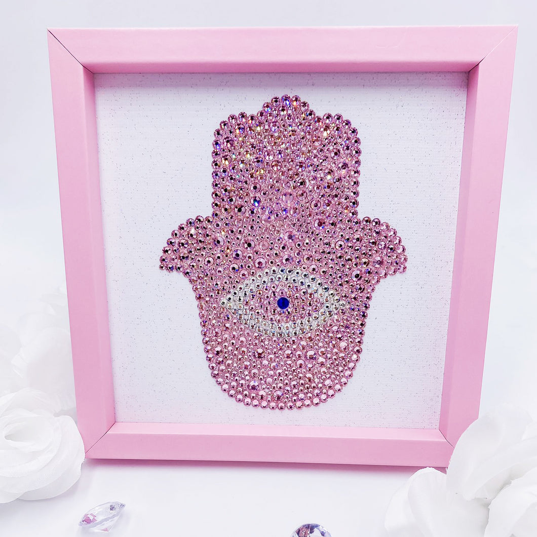 Hamsa Rhinestones Picture Pink