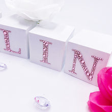 Load image into Gallery viewer, Wood Blocks Rhinestones Name
