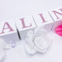 Load image into Gallery viewer, Wood Blocks Rhinestones Name

