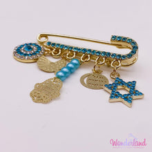 Load image into Gallery viewer, Turquoise Rhinestones Stroller Pin 2&quot;
