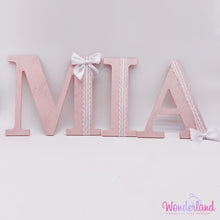 Load image into Gallery viewer, Lace &amp; Bow on Marble Effect Paint Name

