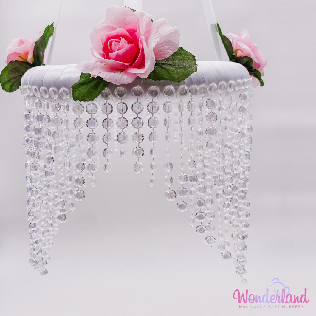 White Satin & Crystals Mobile