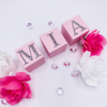 Load image into Gallery viewer, Wood Blocks Rhinestones Name
