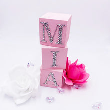 Load image into Gallery viewer, Wood Blocks Rhinestones Name
