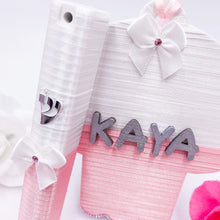 Load image into Gallery viewer, Baby Satin Mezuzah &amp; Satin Hamsa with Name
