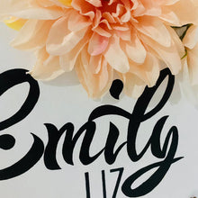 Load image into Gallery viewer, Round Name Sign with Flowers
