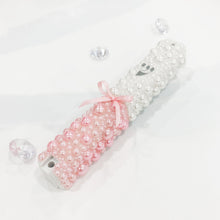 Load image into Gallery viewer, White and Light Pink Pearl Baby Mezuzah 5&quot;
