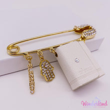 Load image into Gallery viewer, Clear Rhinestones Head Stroller Pin Tehilim 4&quot;
