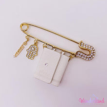 Load image into Gallery viewer, Clear Rhinestones Head Stroller Pin Tehilim 4&quot;
