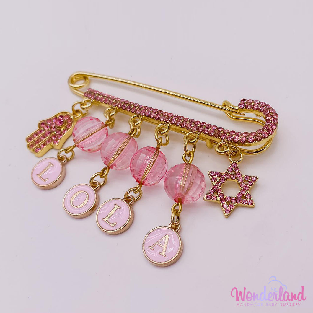 Pink Name & Beads Stroller Pin 3